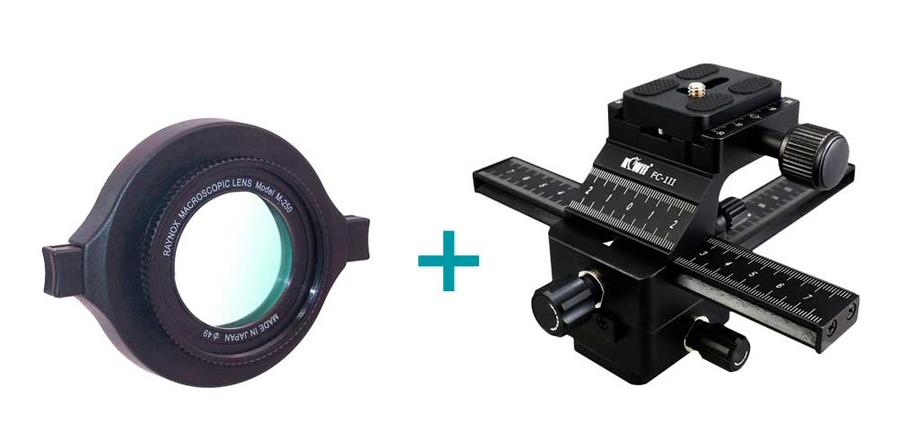 Kit Macrophotographie Rail + Lentille pour Canon Powershot A60
