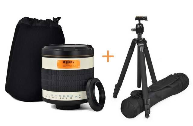 Kit Gloxy 500mm f/6.3 + Trípode GX-T6662A para Canon EOS D30